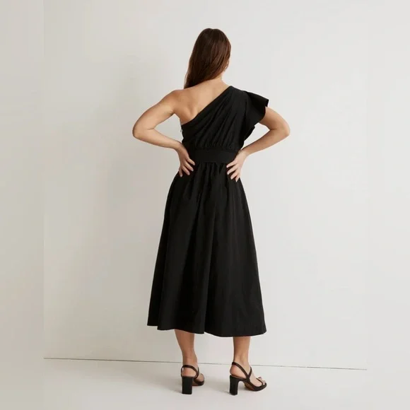 Madewell Ruffled One-Shoulder Midi Dress